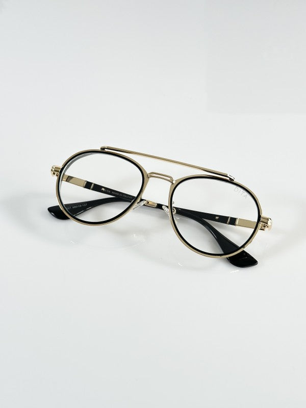 Diita Classic Mercury Gold Clear Sunglasses