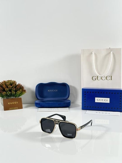 Guccii 1295 Gold/Black (Premium Sunglass)