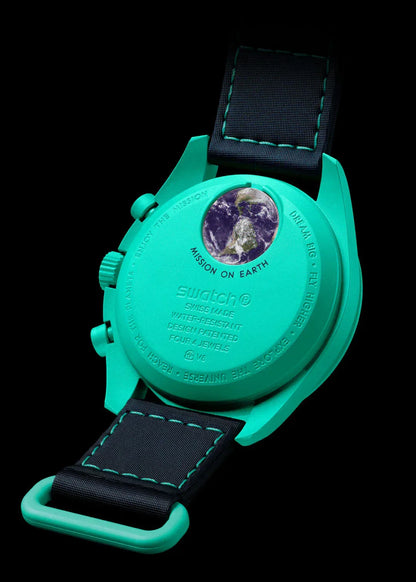 Swatch x Omega Bioceramic Moonswatch Mission On Earth Polar Lights